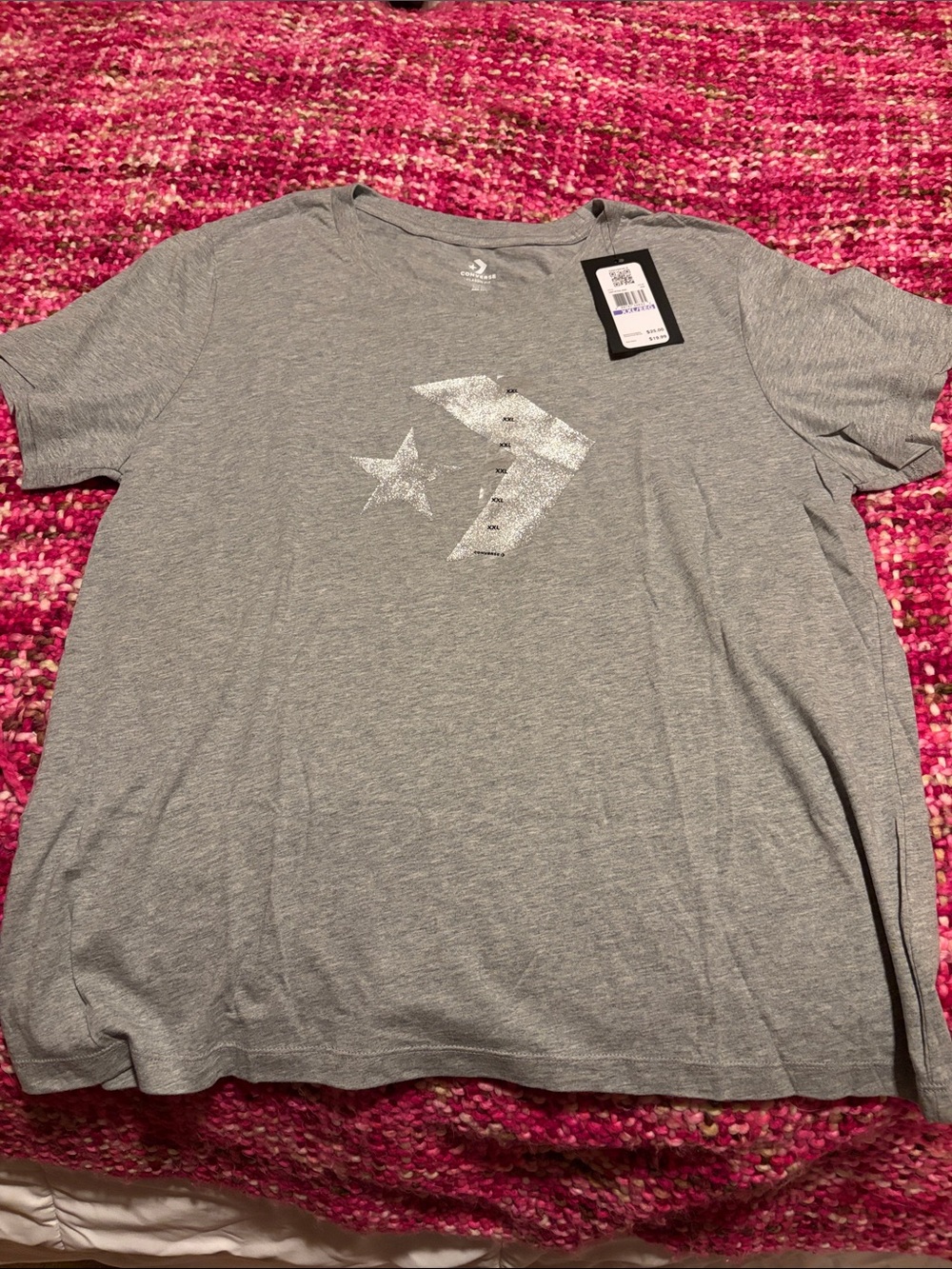 Converse Gray Tee with Metallic Star Chevron